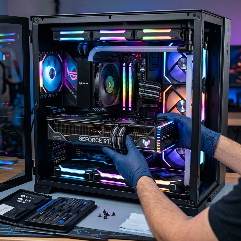 Manutenção preventiva, formatação, troca de peças, montagem e upgrade de setups.