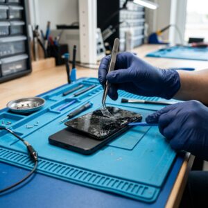 Troca de tela, bateria, conectores, botões e reparos em placas de iPhones e Android.